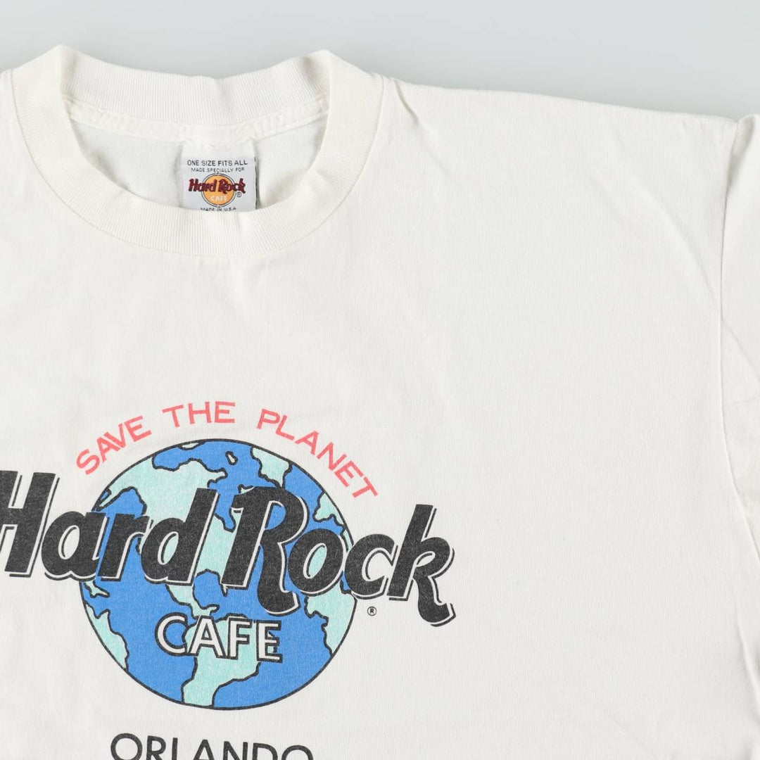 90'S HARD ROCK CAFE Hard Rock Cafe Advertising T-shirt Made in USA Men's XL Vintage cotton white type Vintage Second Hand