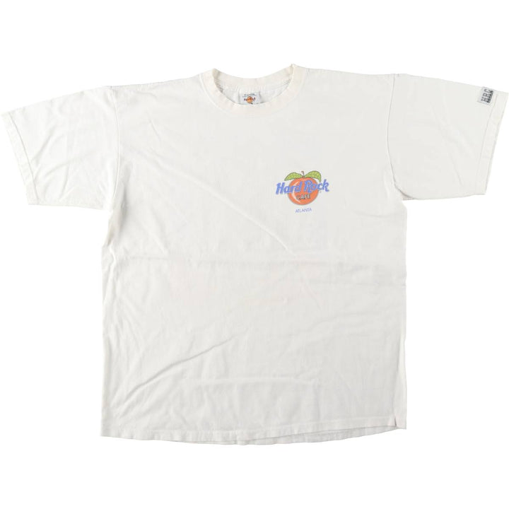 90'S HARD ROCK CAFE Heavy Tee Advertising T-shirt Made in USA Men's XL Vintage cotton white type Vintage Second Hand