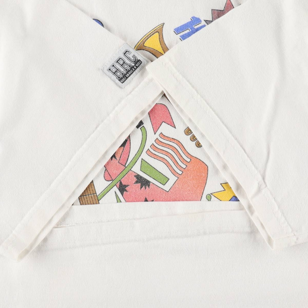 90'S HARD ROCK CAFE Heavy Tee Advertising T-shirt Made in USA Men's XL Vintage cotton white type Vintage Second Hand