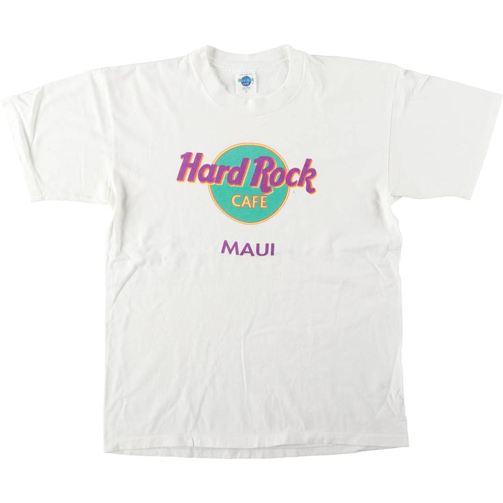 90'S HARD ROCK CAFE Hard Rock Cafe Advertising T-shirt Made in USA Men's L Vintage cotton white type Vintage Second Hand