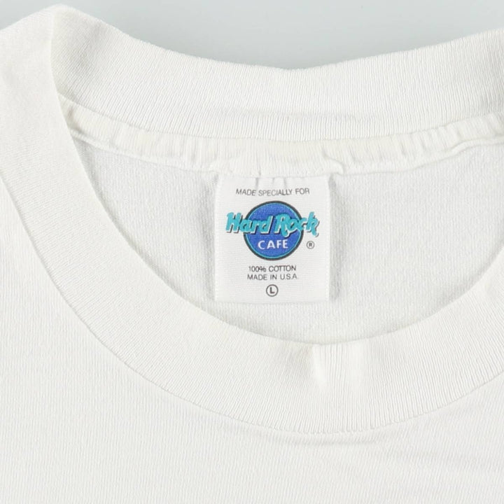 90'S HARD ROCK CAFE Hard Rock Cafe Advertising T-shirt Made in USA Men's L Vintage cotton white type Vintage Second Hand