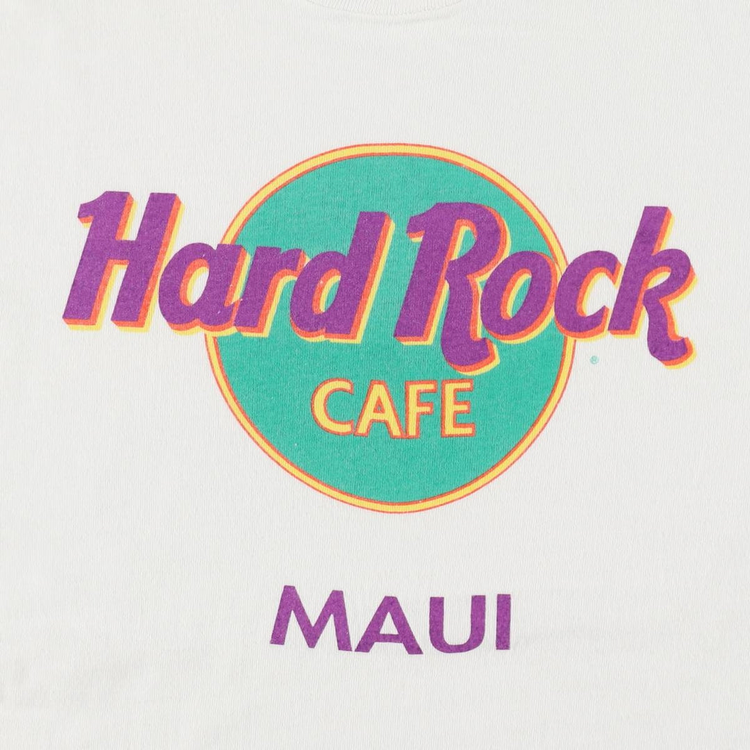 90'S HARD ROCK CAFE Hard Rock Cafe Advertising T-shirt Made in USA Men's L Vintage cotton white type Vintage Second Hand