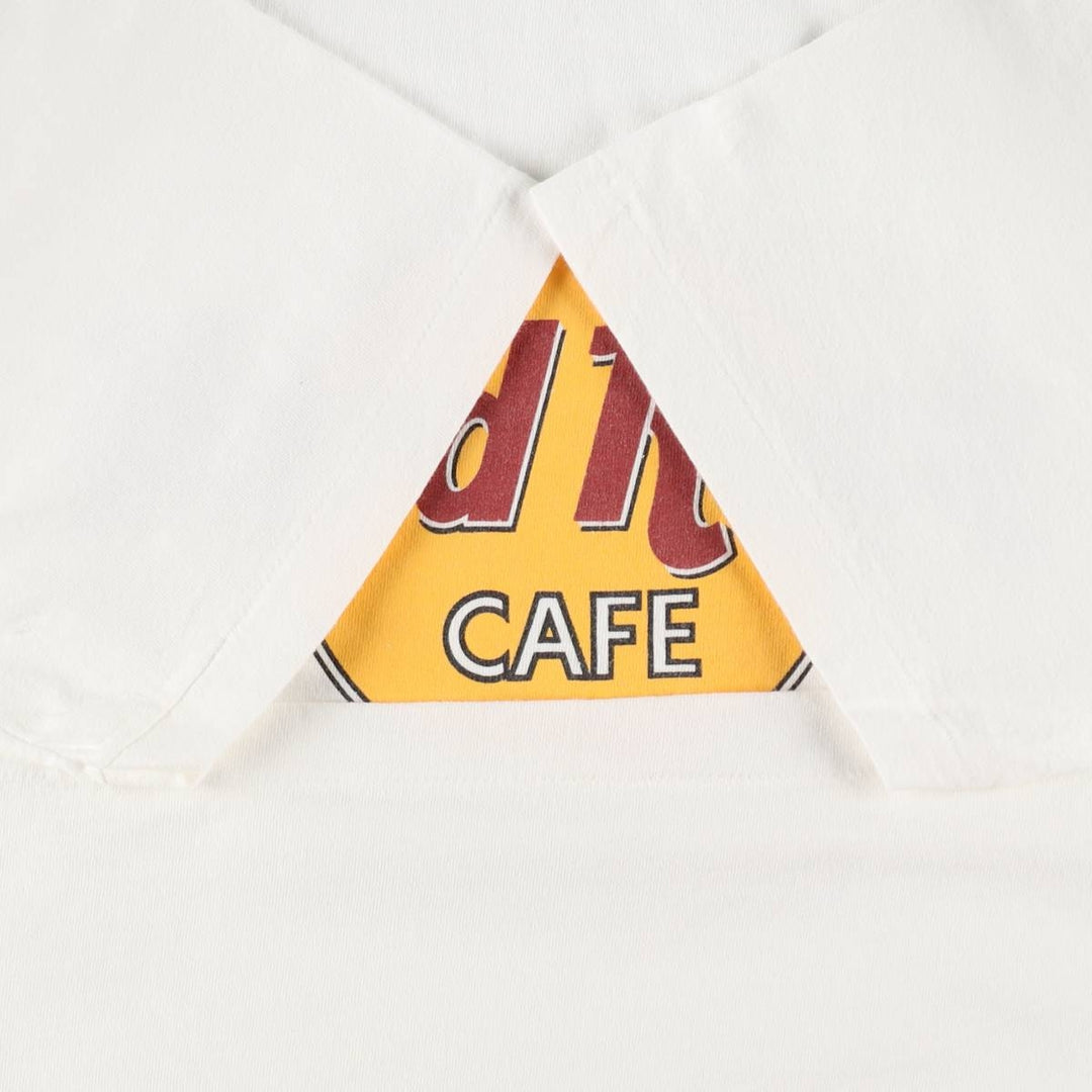 90'S HARD ROCK CAFE Hard Rock Cafe Advertising T-shirt Made in USA Men's L Vintage cotton white type Vintage Second Hand