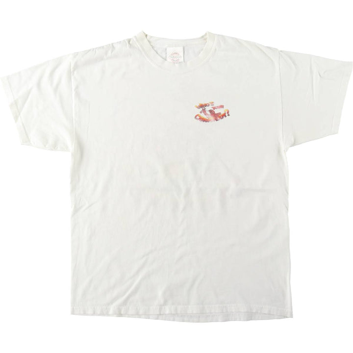 2000'S TABASCO advertising T-shirt, men's size L (approx.) cotton white type Vintage Second Hand