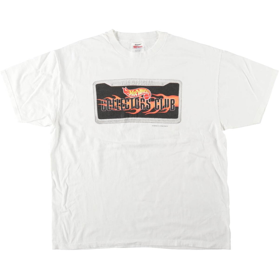 90'S Stedman by Hanes Hot Wheels Collectors Club Advertising T-Shirt, Made in USA, Men's XL equivalent, Vintage cotton white type Vintage Second Hand
