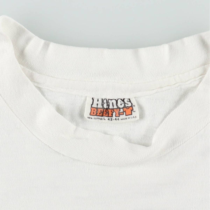 1970'S Hanes BEEFY-T Winter Solstice Beach Marathons Advertising T-Shirt, Made in USA, Men's Size L (approx.), Vintage cotton white type Vintage Second Hand