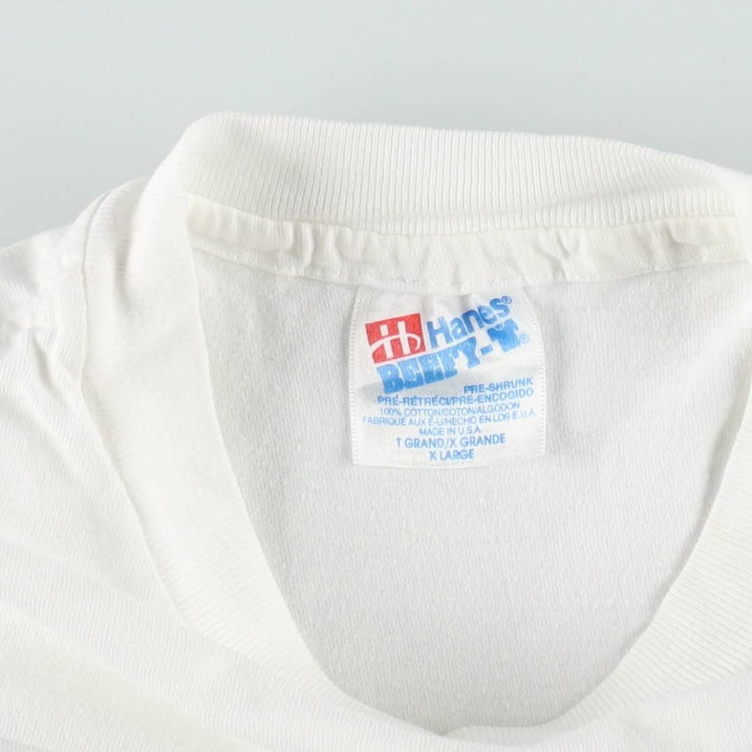 90'S Hanes BEEFY-T Capt. Jim's Advertising T-Shirt, Made in USA, Men's XL equivalent, Vintage cotton white type Vintage Second Hand