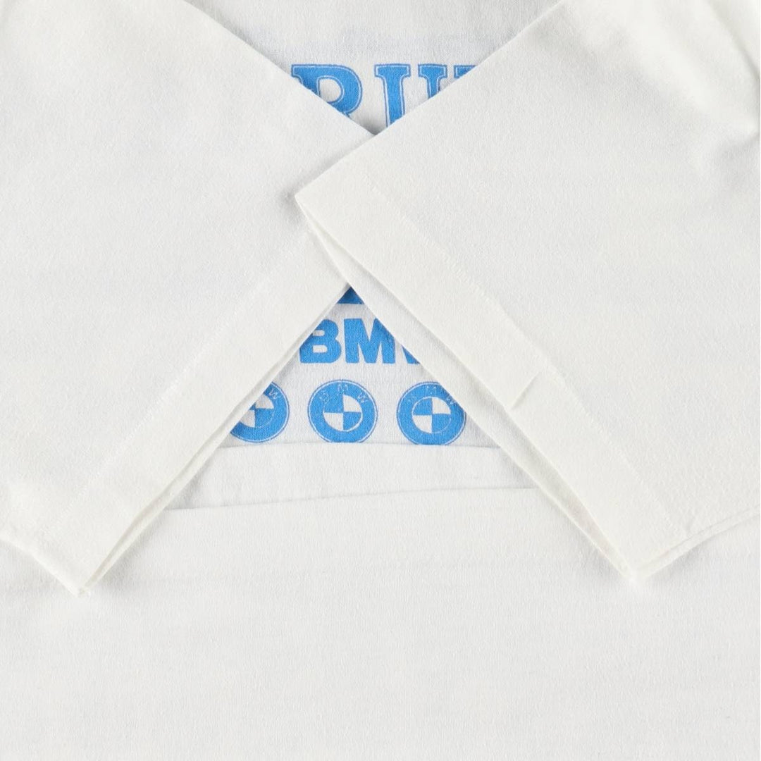 90'S Tee Jays SOF TEE BMW Advertising T-shirt Made in USA Men's L equivalent Vintage cotton white type Vintage Second Hand
