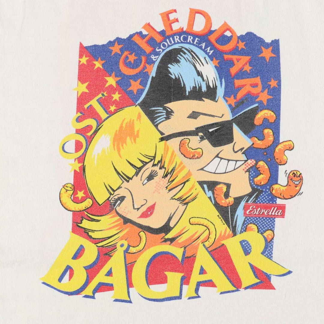 1980'S Hanes BEEFY-T Blue Tag Advertising T-Shirt, Made in USA, Men's Size L (approx.), Vintage cotton white type Vintage Second Hand