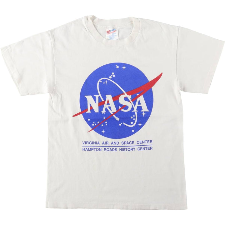 90'S Hanes NASA Advertising T-Shirt, Made in USA, Men's Size S (approx.), Vintage cotton white type Vintage Second Hand