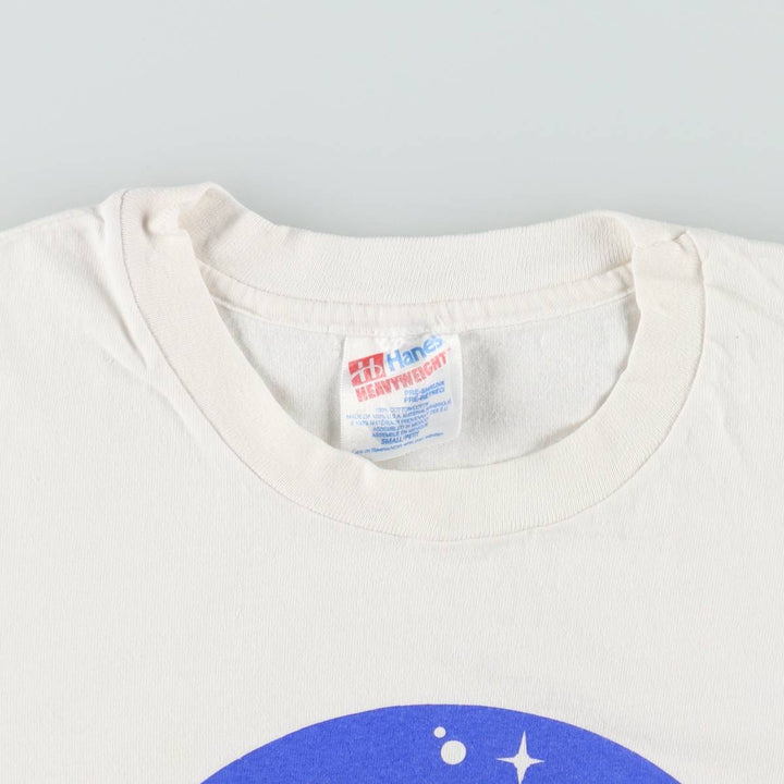 90'S Hanes NASA Advertising T-Shirt, Made in USA, Men's Size S (approx.), Vintage cotton white type Vintage Second Hand