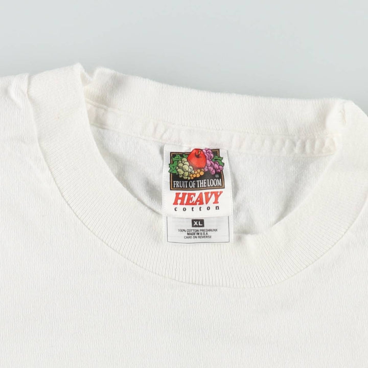90'S Fruit of the Loom Advertising T-shirt Made in USA Men's XL Vintage cotton white type Vintage Second Hand