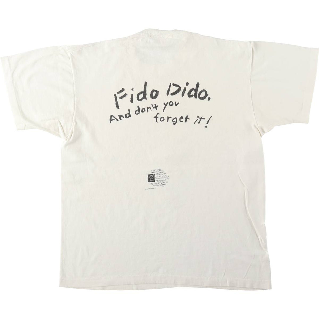 ~90'S Kaila Rosenhek 7UP Fido Dido Advertising T-Shirt, Made in Canada, Men's Size M (approx.), Vintage cotton white type Vintage Second Hand