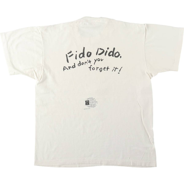 ~90'S Kaila Rosenhek 7UP Fido Dido Advertising T-Shirt, Made in Canada, Men's Size M (approx.), Vintage cotton white type Vintage Second Hand