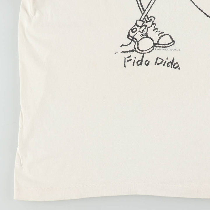 ~90'S Kaila Rosenhek 7UP Fido Dido Advertising T-Shirt, Made in Canada, Men's Size M (approx.), Vintage cotton white type Vintage Second Hand