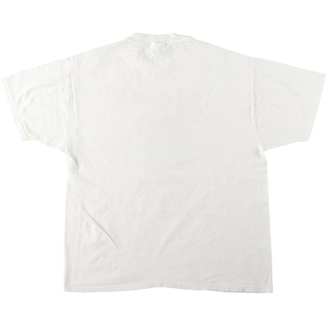 Hanes BEEFY-T Advertising T-Shirt, Made in USA, Men's Size XL (approx.) cotton white type Vintage Second Hand