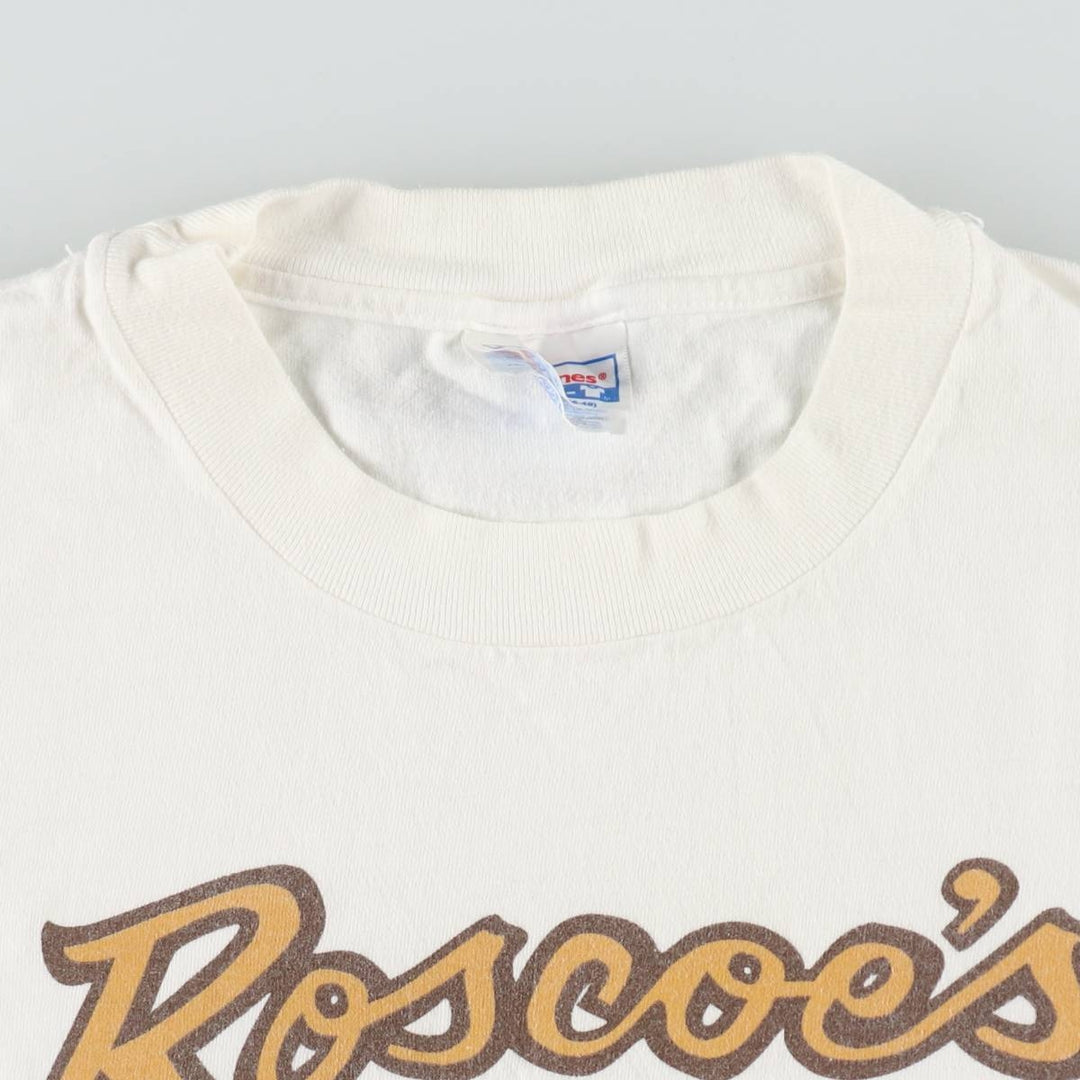 Hanes BEEFY-T Advertising T-Shirt, Made in USA, Men's Size XL (approx.) cotton white type Vintage Second Hand