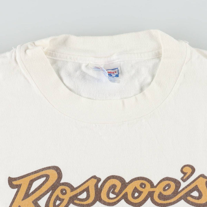 Hanes BEEFY-T Advertising T-Shirt, Made in USA, Men's Size XL (approx.) cotton white type Vintage Second Hand