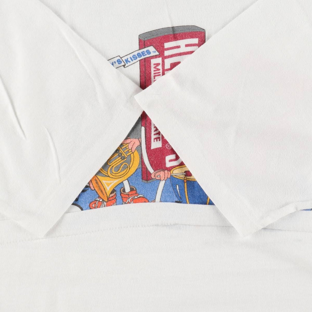 HERSHEY'S Advertising T-Shirt, Made in USA, Men's XL equivalent, Vintage. polyester white type Vintage Second Hand