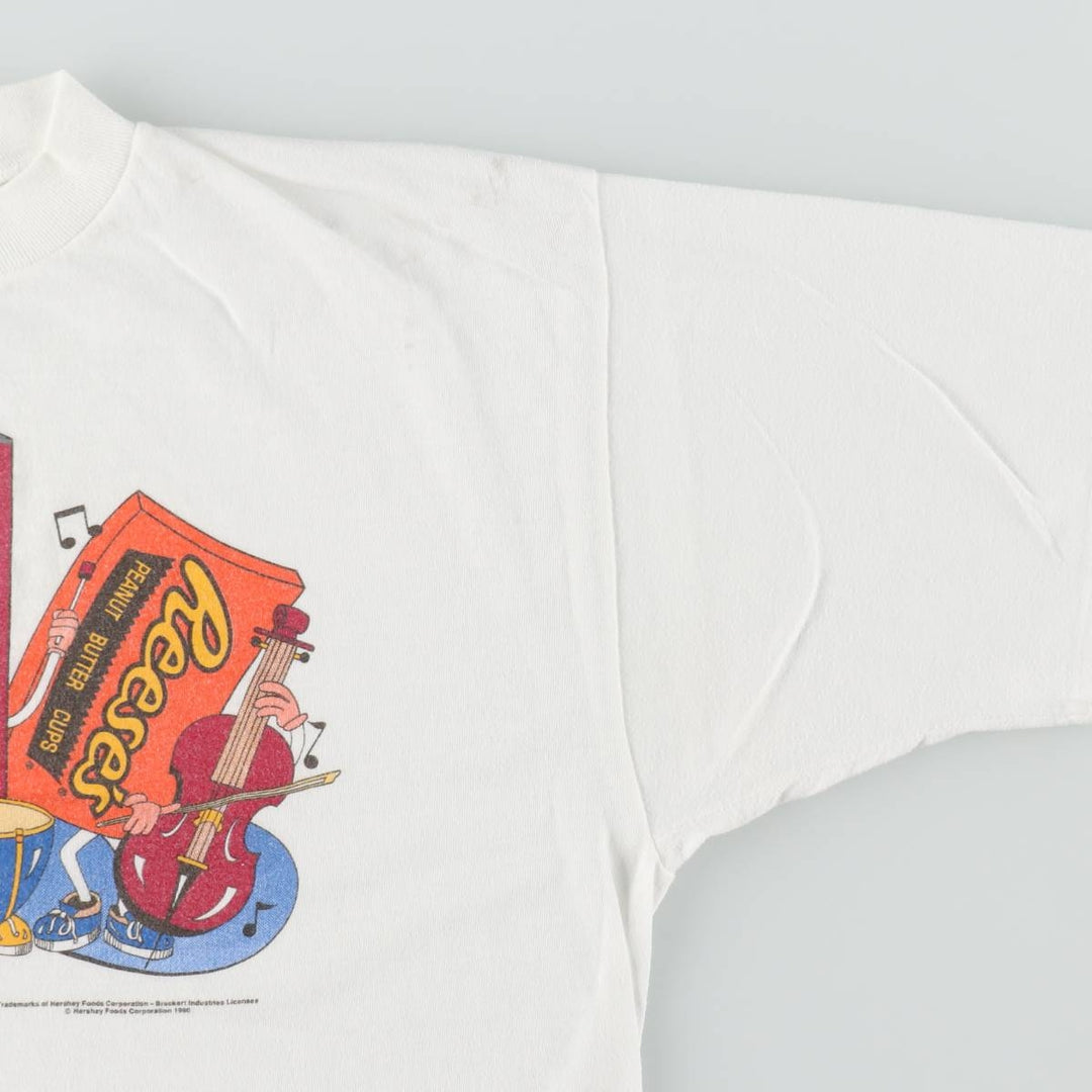 HERSHEY'S Advertising T-Shirt, Made in USA, Men's XL equivalent, Vintage. polyester white type Vintage Second Hand