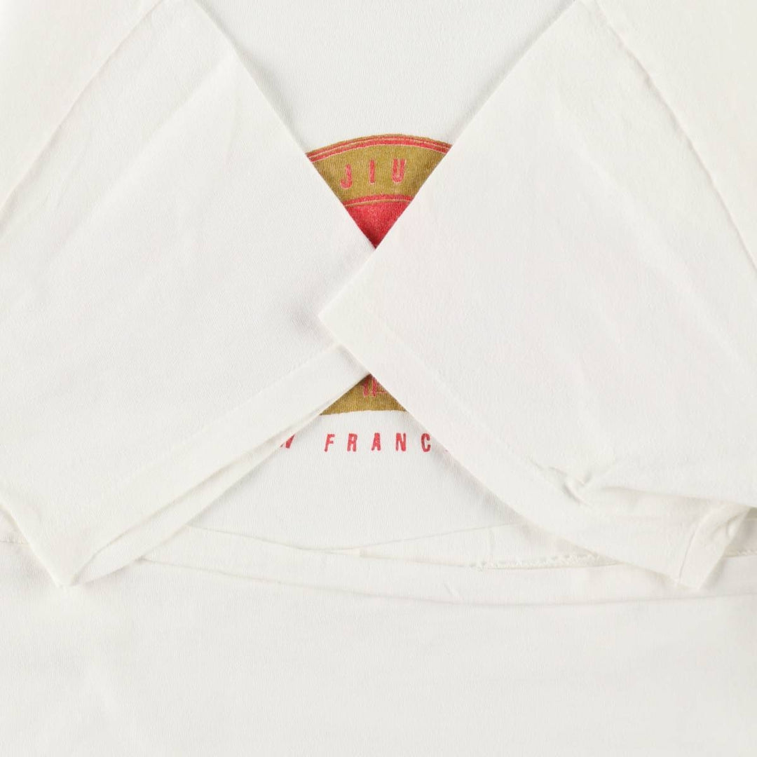 1980'S Hanes BEEFY-T Blue Tag Advertising T-Shirt, Made in USA, Men's Size L (approx.), Vintage cotton white type Vintage Second Hand
