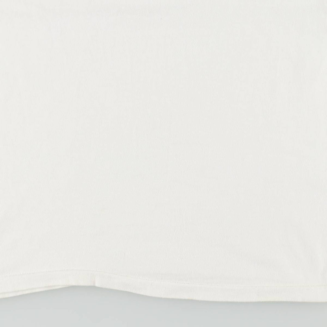 1980'S Hanes BEEFY-T Blue Tag Advertising T-Shirt, Made in USA, Men's Size L (approx.), Vintage cotton white type Vintage Second Hand