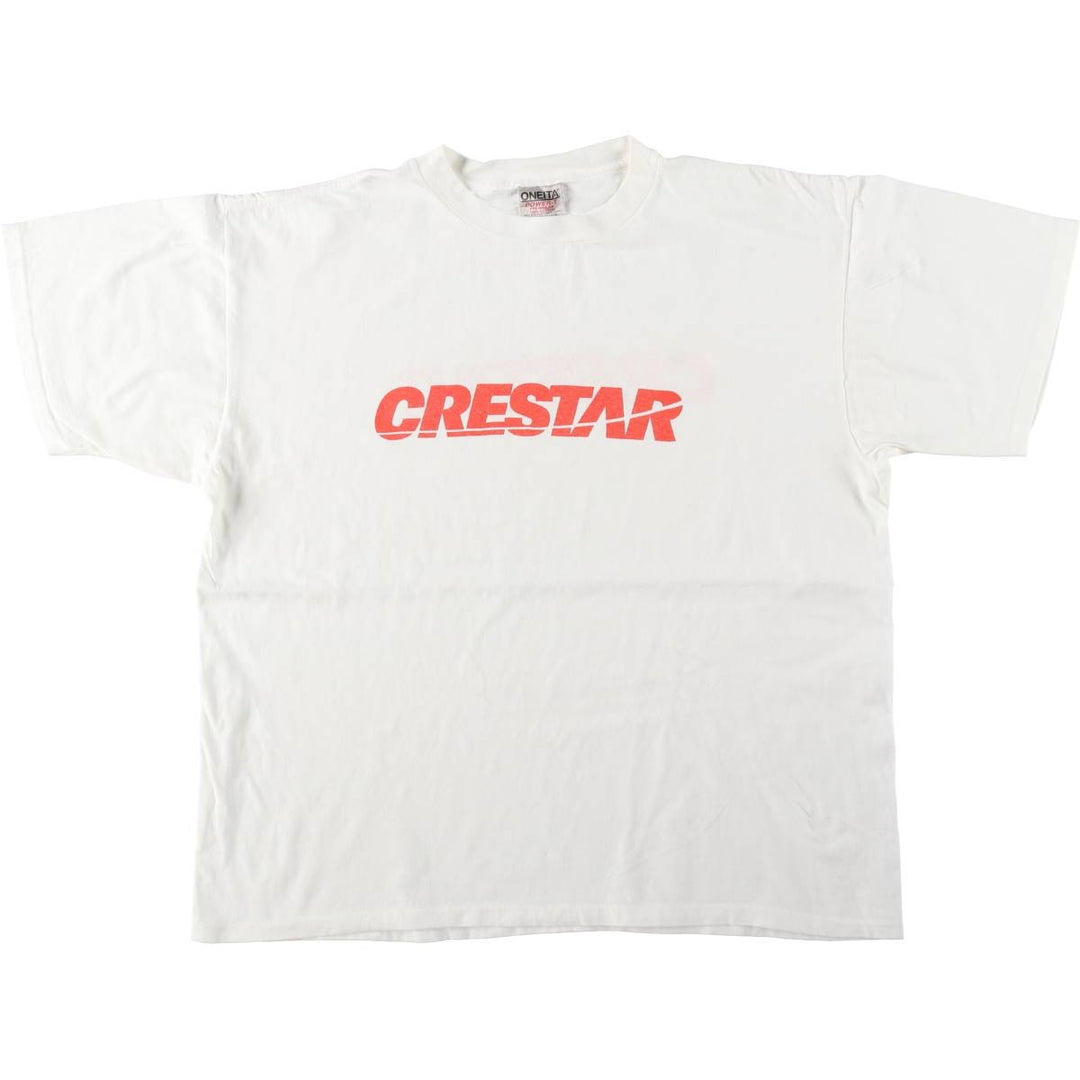 90'S ONEITA Advertising T-Shirt, Made in USA, Men's XL, Vintage cotton white type Vintage Second Hand