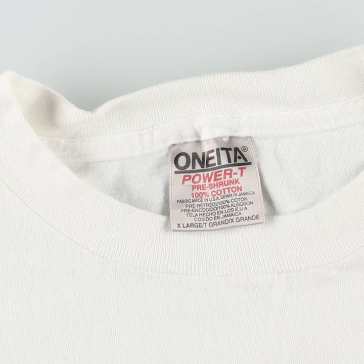 90'S ONEITA Advertising T-Shirt, Made in USA, Men's XL, Vintage cotton white type Vintage Second Hand