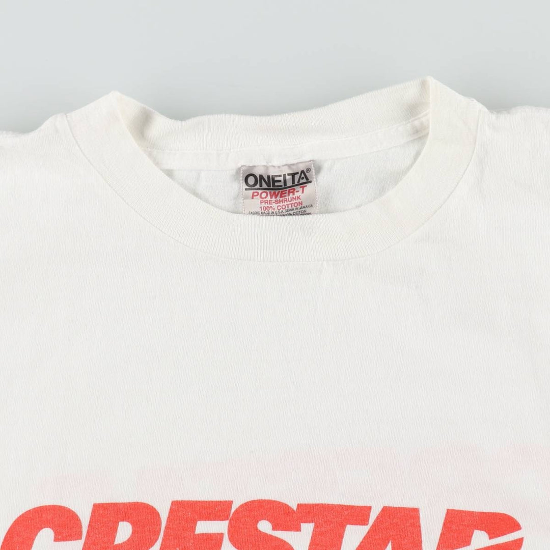 90'S ONEITA Advertising T-Shirt, Made in USA, Men's XL, Vintage cotton white type Vintage Second Hand