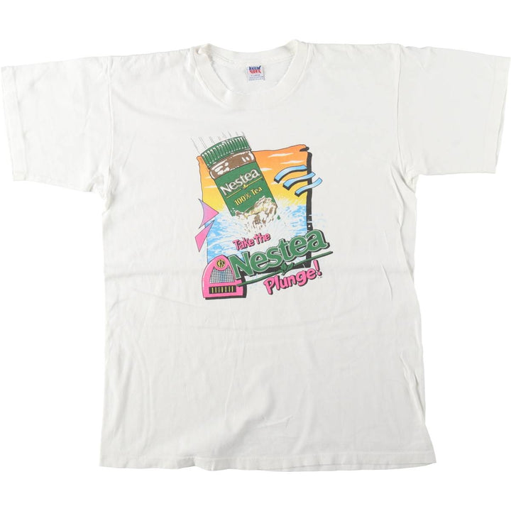 ~90'S 202 USA Advertising T-Shirt, Made in USA, Men's XL equivalent, Vintage cotton white type Vintage Second Hand