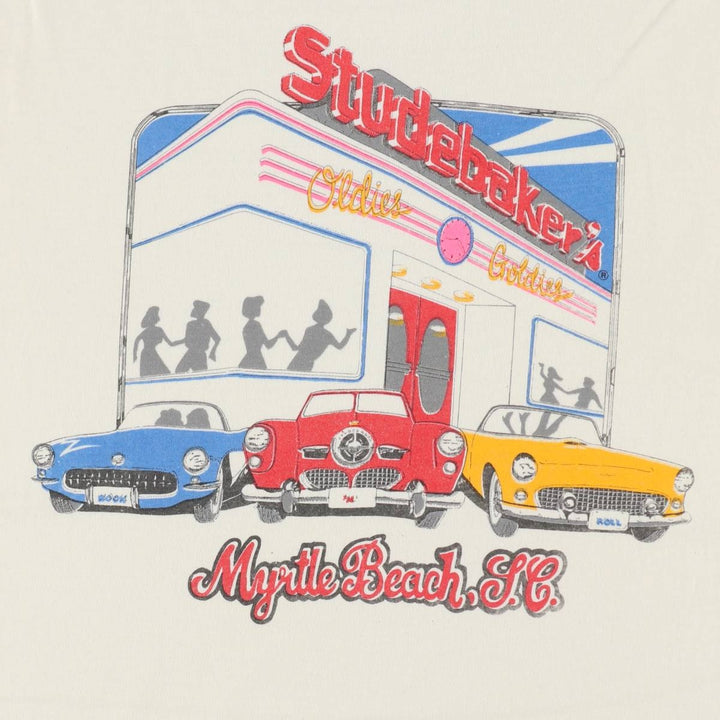 ~90'S Studebakers Advertising T-Shirt, Made in USA, Men's Size L (approx.), Vintage cotton white type Vintage Second Hand