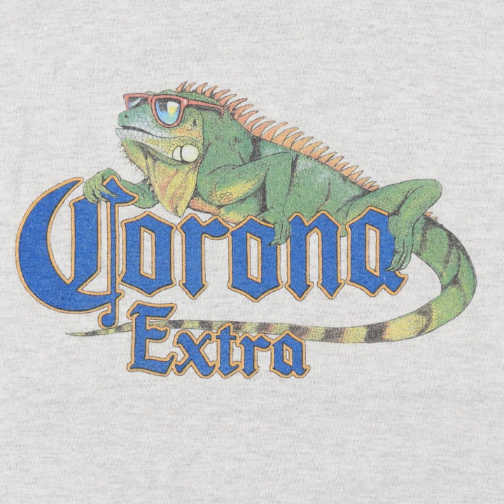 90'S All American Wear CORONA EXTRA Advertising T-Shirt, Men's Size L (approx.), Vintage cotton gray type Vintage Second Hand