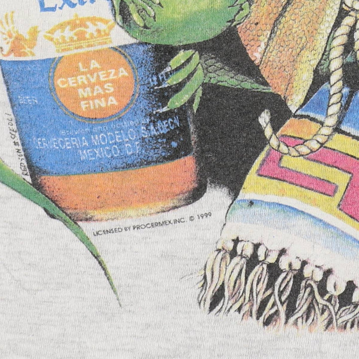90'S All American Wear CORONA EXTRA Advertising T-Shirt, Men's Size L (approx.), Vintage cotton gray type Vintage Second Hand