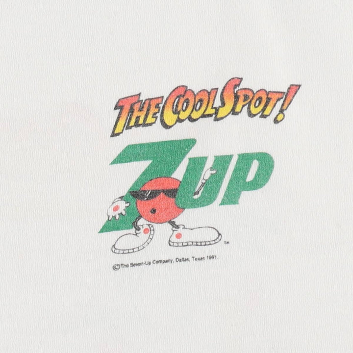 90'S NATIONAL advertising T-shirt, Made in USA, Men's XL equivalent, Vintage cotton white type Vintage Second Hand