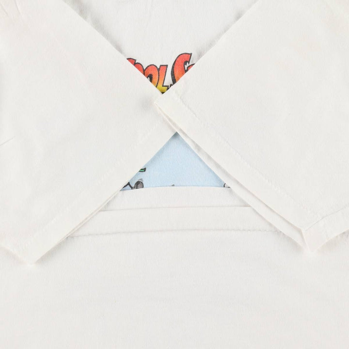 90'S NATIONAL advertising T-shirt, Made in USA, Men's XL equivalent, Vintage cotton white type Vintage Second Hand