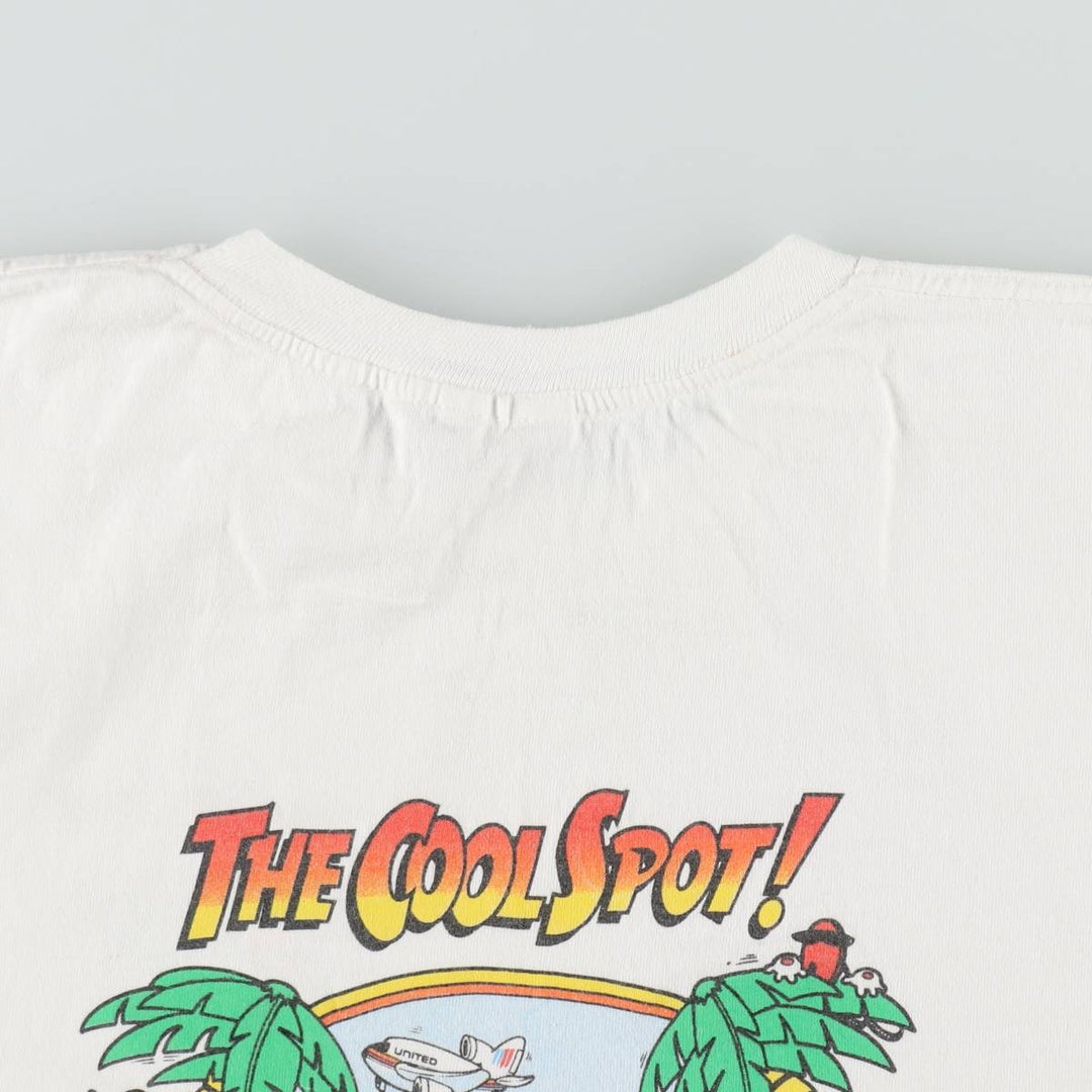 90'S NATIONAL advertising T-shirt, Made in USA, Men's XL equivalent, Vintage cotton white type Vintage Second Hand