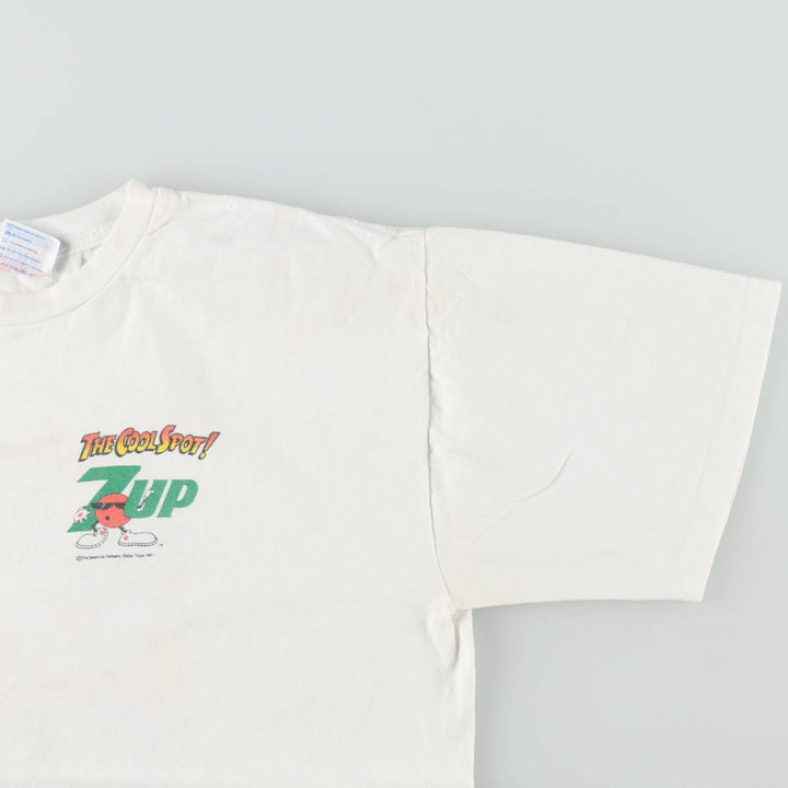 90'S NATIONAL advertising T-shirt, Made in USA, Men's XL equivalent, Vintage cotton white type Vintage Second Hand