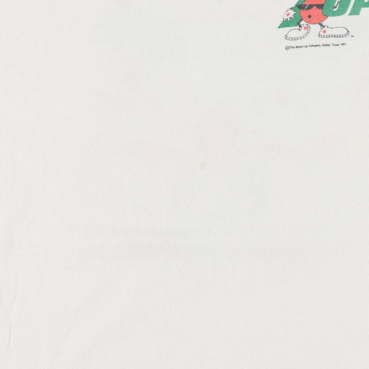 90'S NATIONAL advertising T-shirt, Made in USA, Men's XL equivalent, Vintage cotton white type Vintage Second Hand