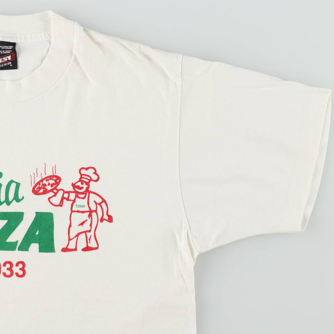 90'S Fruit of the Loom Best Advertising T-Shirt, Made in Canada, Men's Size L (approx.), Vintage cotton white type Vintage Second Hand