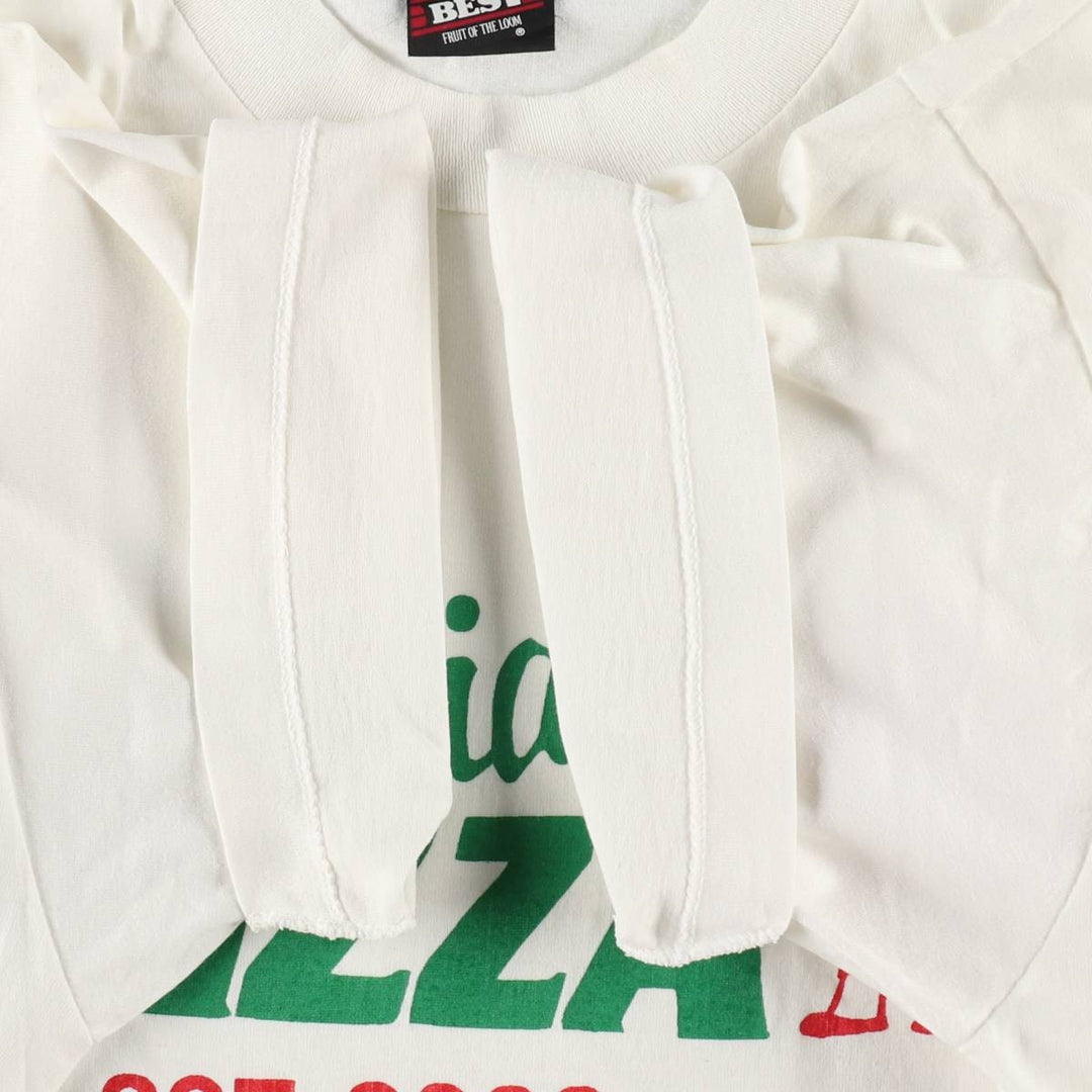 90'S Fruit of the Loom Best Advertising T-Shirt, Made in Canada, Men's Size L (approx.), Vintage cotton white type Vintage Second Hand