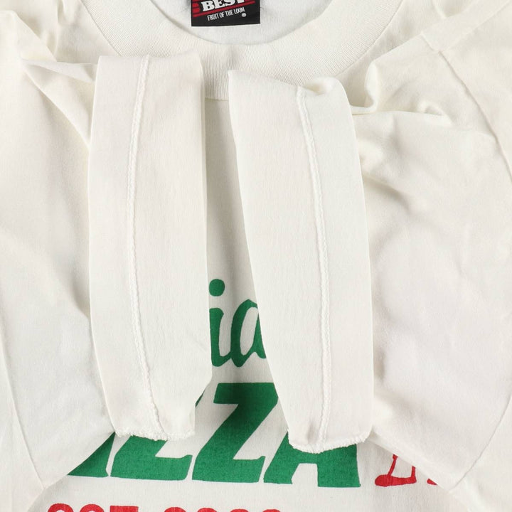 90'S Fruit of the Loom Best Advertising T-Shirt, Made in Canada, Men's Size L (approx.), Vintage cotton white type Vintage Second Hand