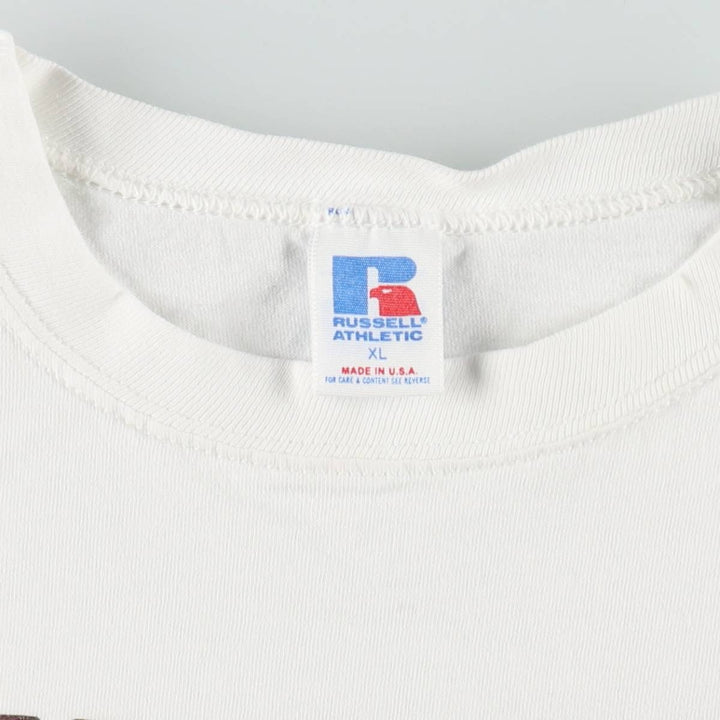 90'S Russell Advertising T-Shirt, Made in USA, Men's Size XL (Equivalent), Vintage cotton white type Vintage Second Hand