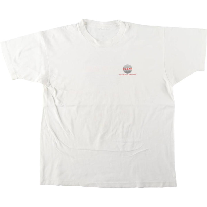 90'S Print Advertising T-Shirt, Men's XL (approx.), Vintage cotton white type Vintage Second Hand