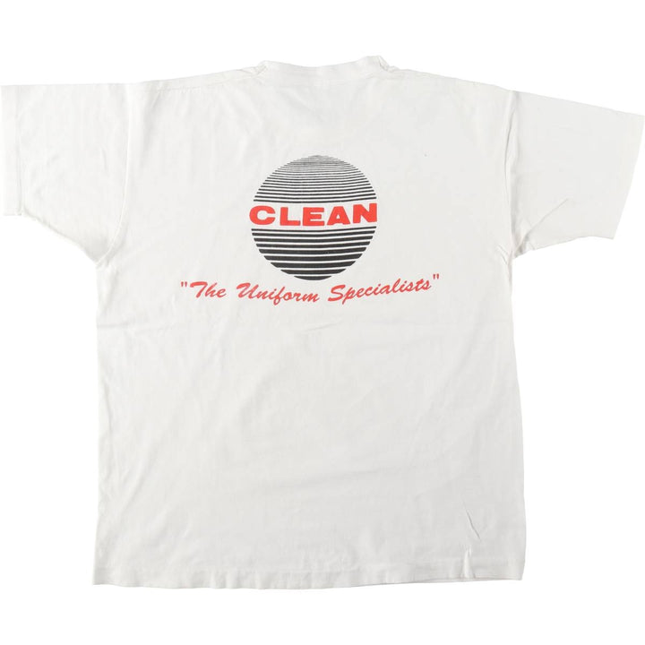 90'S Print Advertising T-Shirt, Men's XL (approx.), Vintage cotton white type Vintage Second Hand