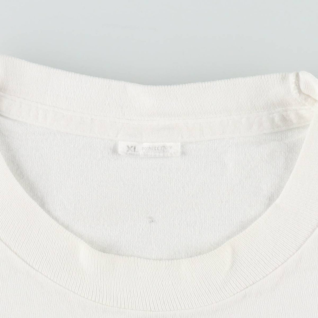 90'S Print Advertising T-Shirt, Men's XL (approx.), Vintage cotton white type Vintage Second Hand