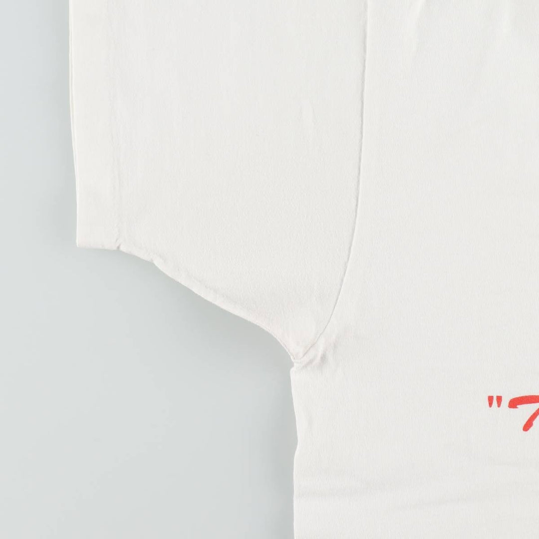 90'S Print Advertising T-Shirt, Men's XL (approx.), Vintage cotton white type Vintage Second Hand