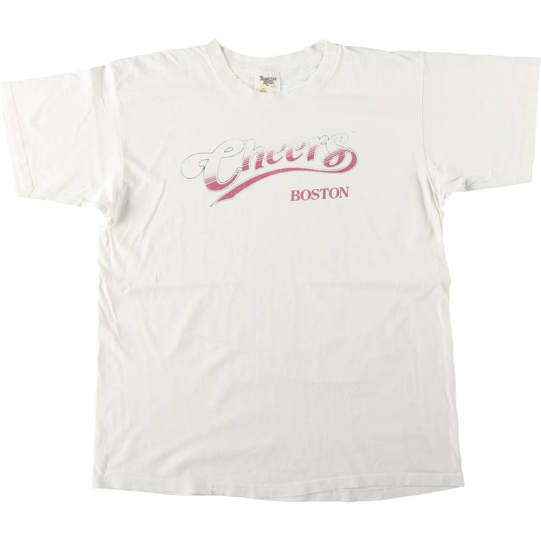 90'S Tennessee River Cheers Boston Advertising T-Shirt, Made in USA, Men's XL equivalent, Vintage cotton white type Vintage Second Hand