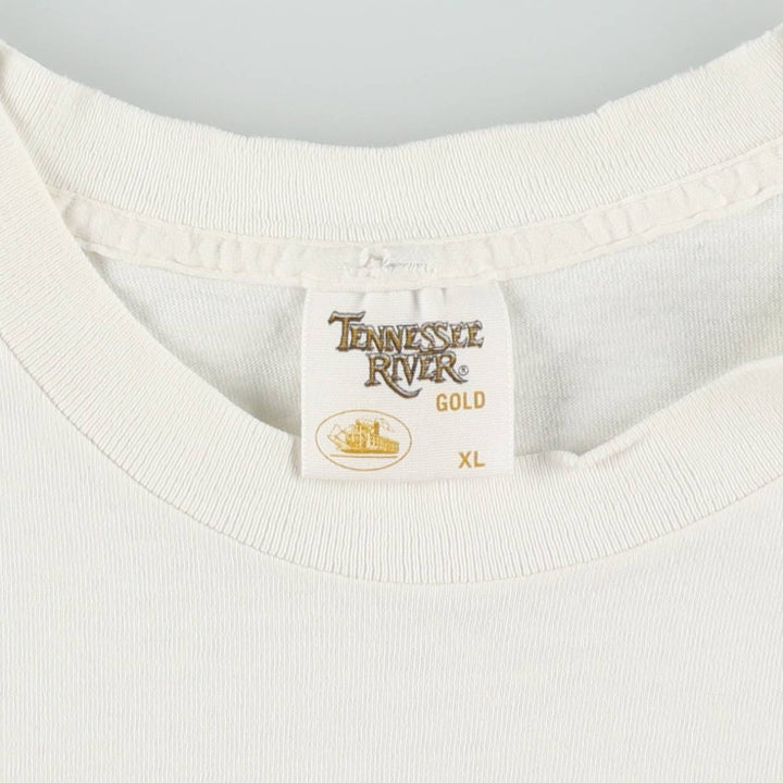 90'S Tennessee River Cheers Boston Advertising T-Shirt, Made in USA, Men's XL equivalent, Vintage cotton white type Vintage Second Hand