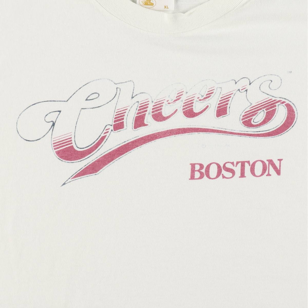 90'S Tennessee River Cheers Boston Advertising T-Shirt, Made in USA, Men's XL equivalent, Vintage cotton white type Vintage Second Hand