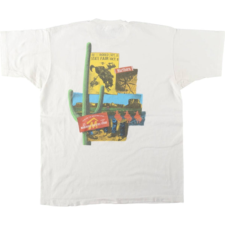 90'S Fruit of the Loom Marlboro Advertising T-Shirt, Made in USA, Men's XL equivalent, Vintage cotton white type Vintage Second Hand